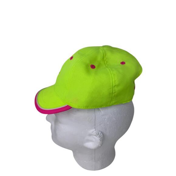 Nike Hat Ball Cap Youth Kids Size 4-6X Neon Yellow Pink Swoosh Logo Just Do It - Picture 3 of 7
